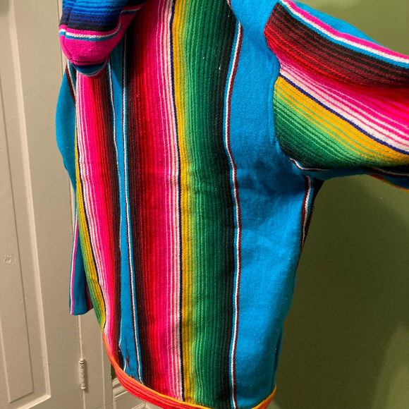 Women's Unbranded Blue Multi-color Striped Hoodie, OS - Picture 5 of 7